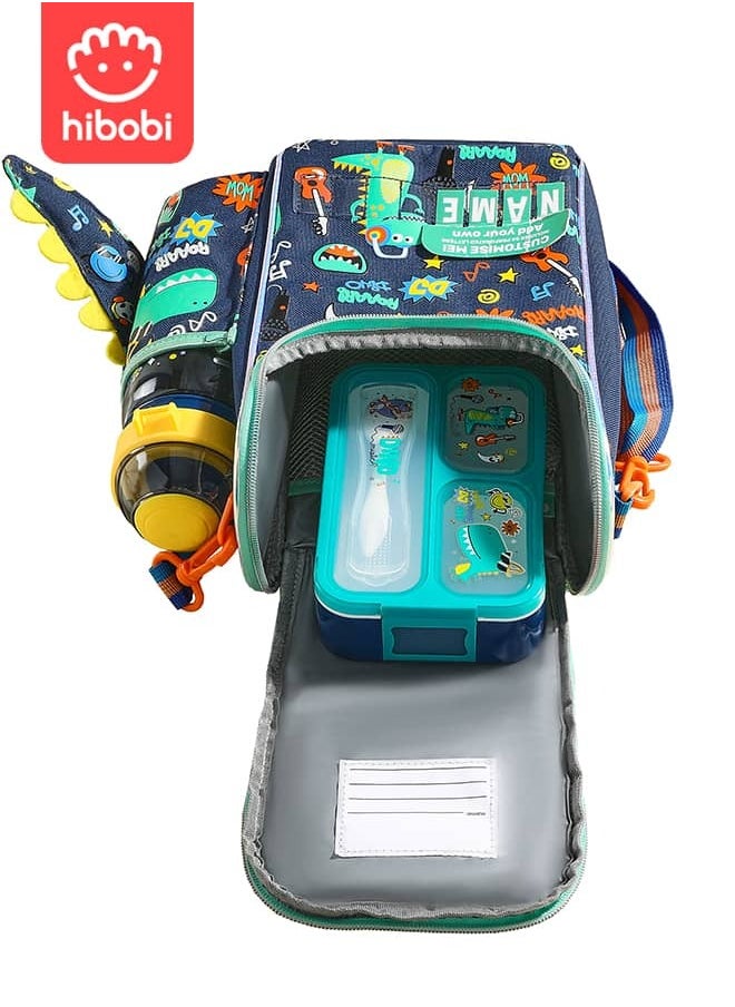 hibobi 3pcs with Lunch Bag Lunch Box and Water Bottle, Featuring a Stylish Design, Easy to Carry, Perfect for School, Travel, and Outdoor Activities  - Image 2