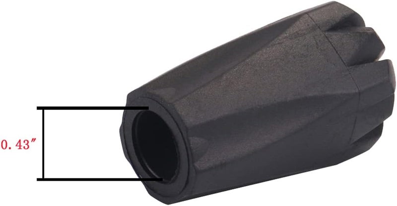 diooid Trekking Pole Accessories Extra Thick and Wear Resisting Rubber Tips Snow Support Mud Support for Hiking Poles for All Common Trekking Poles, Hiking Sticks, Nordic Walking Poles with a Inner Diameter of 11mm/0.43" - Image 3