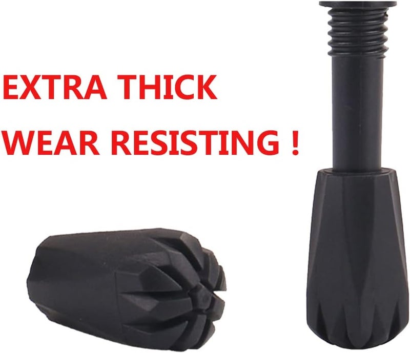 diooid Trekking Pole Accessories Extra Thick and Wear Resisting Rubber Tips Snow Support Mud Support for Hiking Poles for All Common Trekking Poles, Hiking Sticks, Nordic Walking Poles with a Inner Diameter of 11mm/0.43" - Image 2