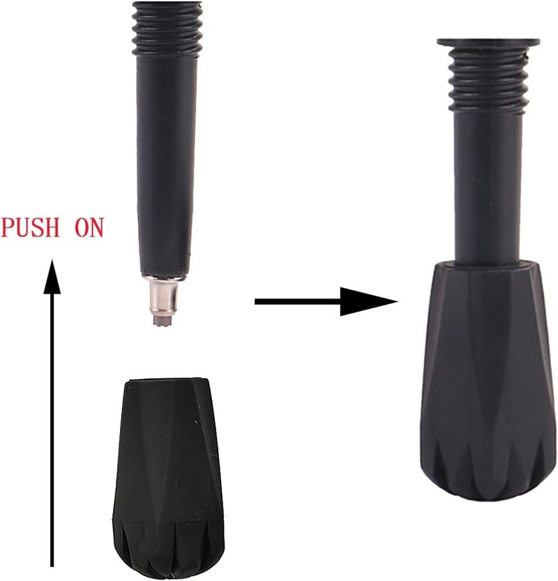 diooid Trekking Pole Accessories Extra Thick and Wear Resisting Rubber Tips Snow Support Mud Support for Hiking Poles for All Common Trekking Poles, Hiking Sticks, Nordic Walking Poles with a Inner Diameter of 11mm/0.43" - Image 4