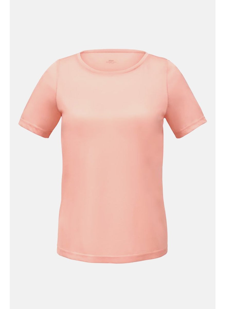 Tchibo Women Sportswear Fit Short Sleeve Outdoor Top, Peach  - Image 3