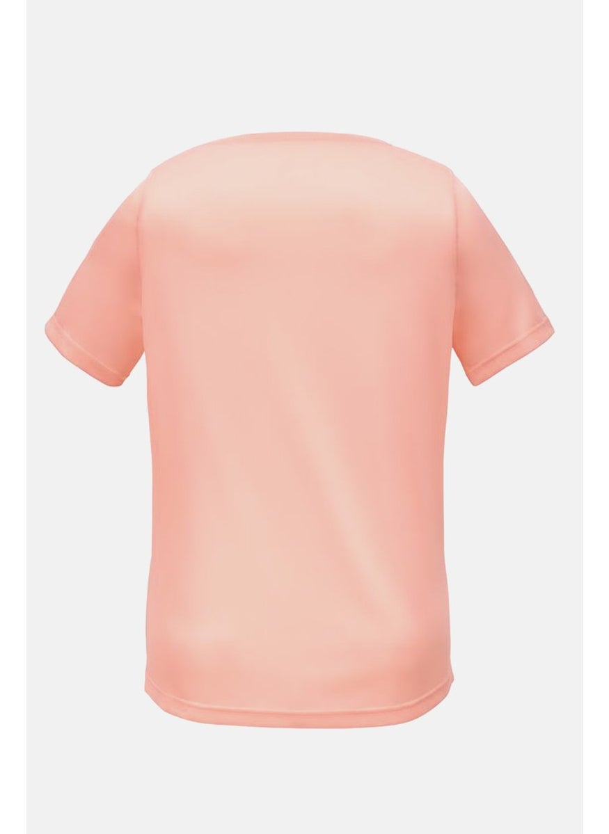 Tchibo Women Sportswear Fit Short Sleeve Outdoor Top, Peach  - Image 2