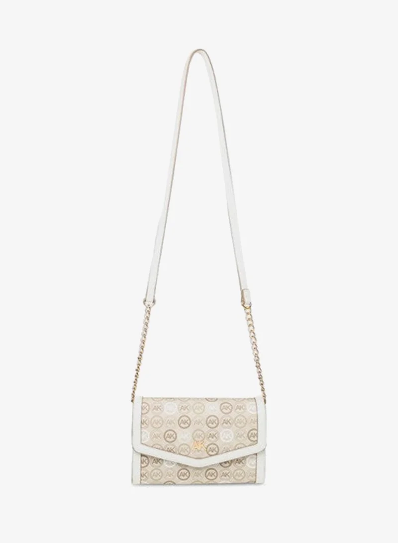 ANNE KLEIN Anne Klein Monogram Patterned Flap Crossbody Bag
