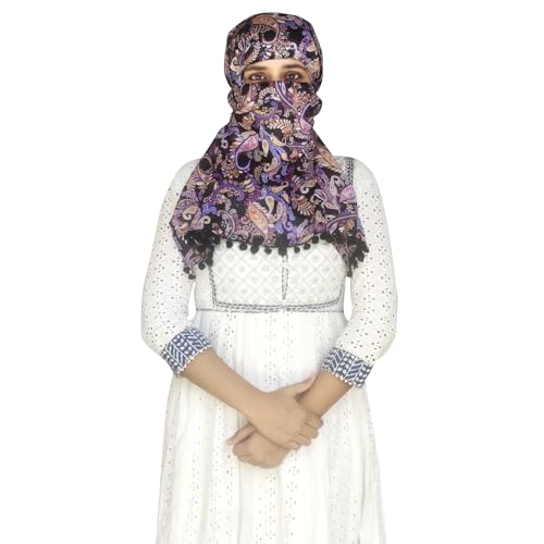 Tolexo Rayon cotton scarf cum mask free size with Hook and Loop tape closer-printed-free size (Multicolor6) - Image 1