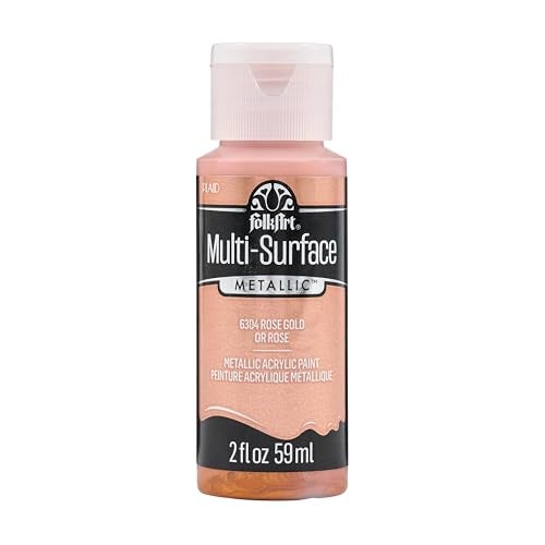 FolkArt Multi-Surface Metallic Paint in Assorted Colors (2 oz), Metallic Rose Gold - Image 1