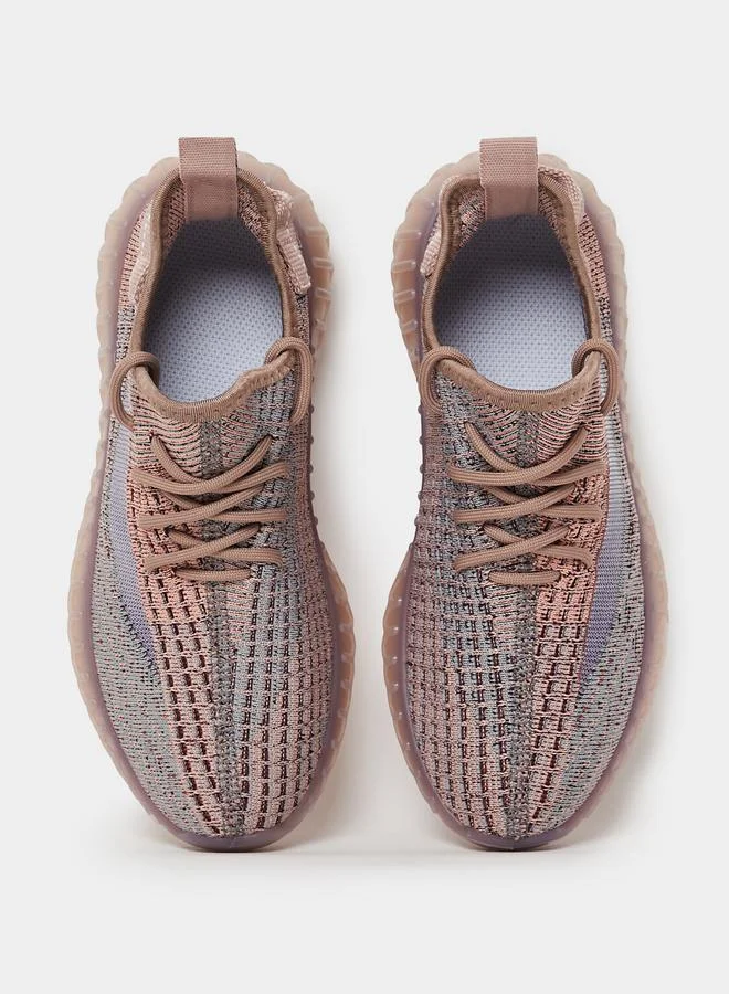 Styli Styli Colorblock Textile Knitted Upper Sneakers