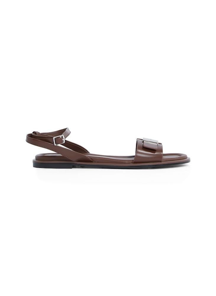 CALVIN KLEIN LEATHER SANDALS WITH LOGO HARDWARE  - Image 1