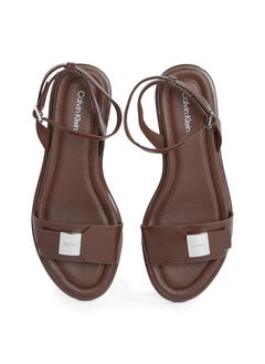 CALVIN KLEIN LEATHER SANDALS WITH LOGO HARDWARE  - Image 5