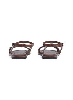 CALVIN KLEIN LEATHER SANDALS WITH LOGO HARDWARE  - Image 3