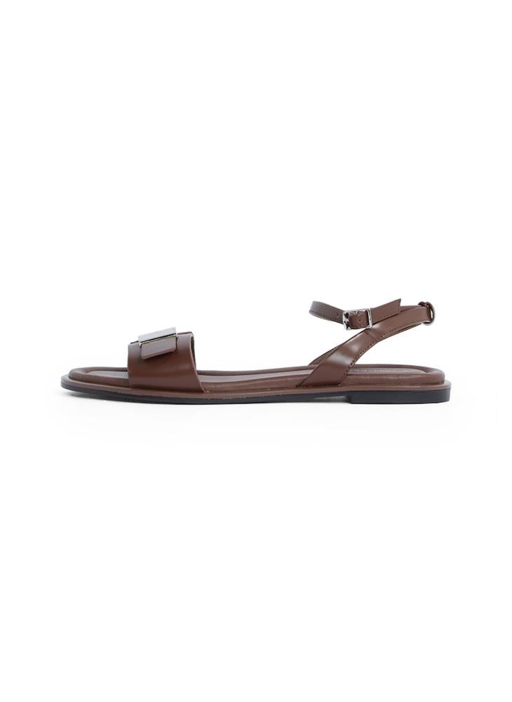 CALVIN KLEIN LEATHER SANDALS WITH LOGO HARDWARE  - Image 2