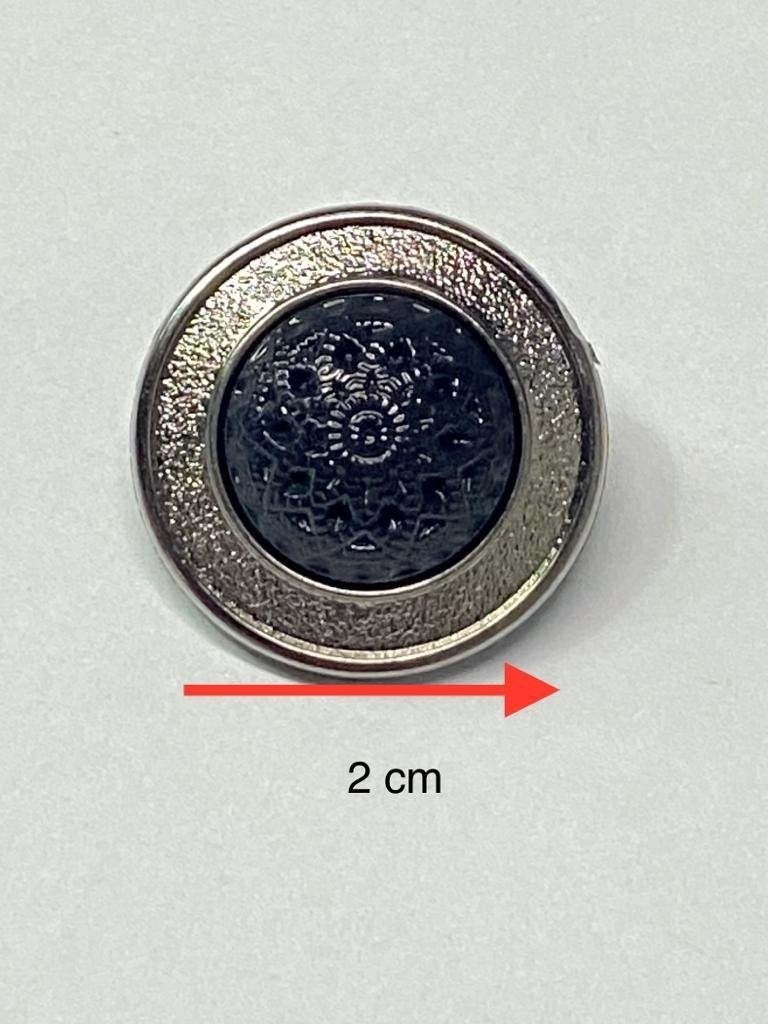 Karan Tuhafiye Karan Haberdashery Trench Coat and Vest Button, Plastic Silver and Frame 6 pcs 2 cm - Image 3