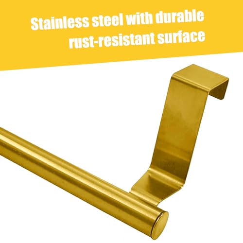 Coufce 2 Pack 9 Inch Towel Holder, Gold Bathroom Towel Bar Stainless Steel Hand Towel Rack, Over Cabinet Door Towel Bar for Kitchen Bathroom - Image 4