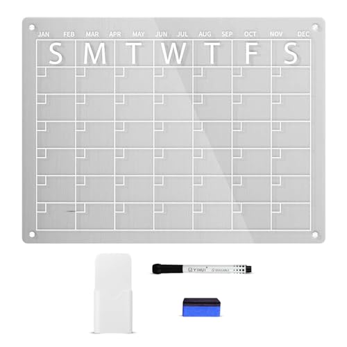 oddpod™ A3 Magnetic Acrylic Monthly Planner/Transparent Calendar & Organisation Board for Refrigerator with Marker, Duster & Magnetic Holder - Image 1