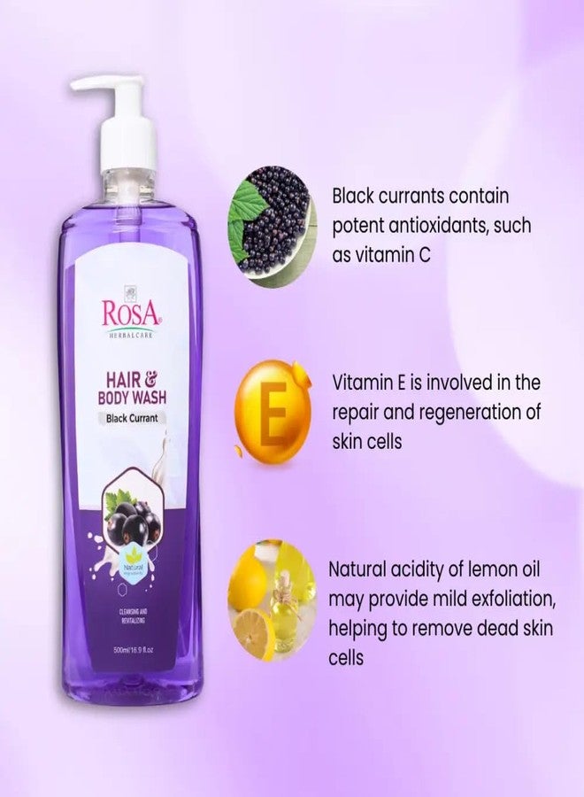 ROSA Hair & Body Wash | Enriched with Black Currant, Lemon, Vitamin E & Mixed Fruit Extracts | Deep Cleansing & Nourishing Formula for Soft, Fresh Skin | Suitable for Men & Women | 500ml (Pack of 1) - Image 4