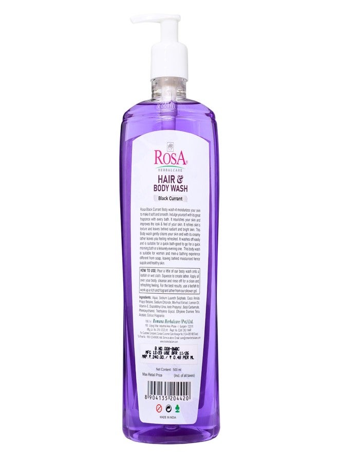 ROSA Hair & Body Wash | Enriched with Black Currant, Lemon, Vitamin E & Mixed Fruit Extracts | Deep Cleansing & Nourishing Formula for Soft, Fresh Skin | Suitable for Men & Women | 500ml (Pack of 1) - Image 3