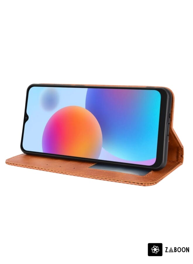 Zaboon Protective Case For ZTE Blade A52 Magnetic Buckle Retro Crazy Horse Leather - Image 5