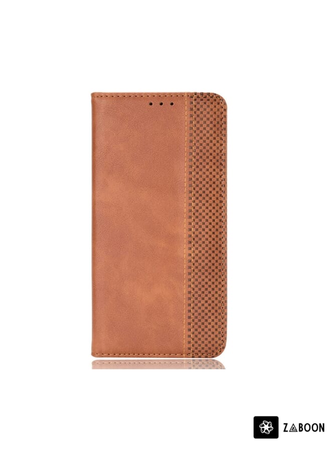 Zaboon Protective Case For ZTE Blade A52 Magnetic Buckle Retro Crazy Horse Leather - Image 2