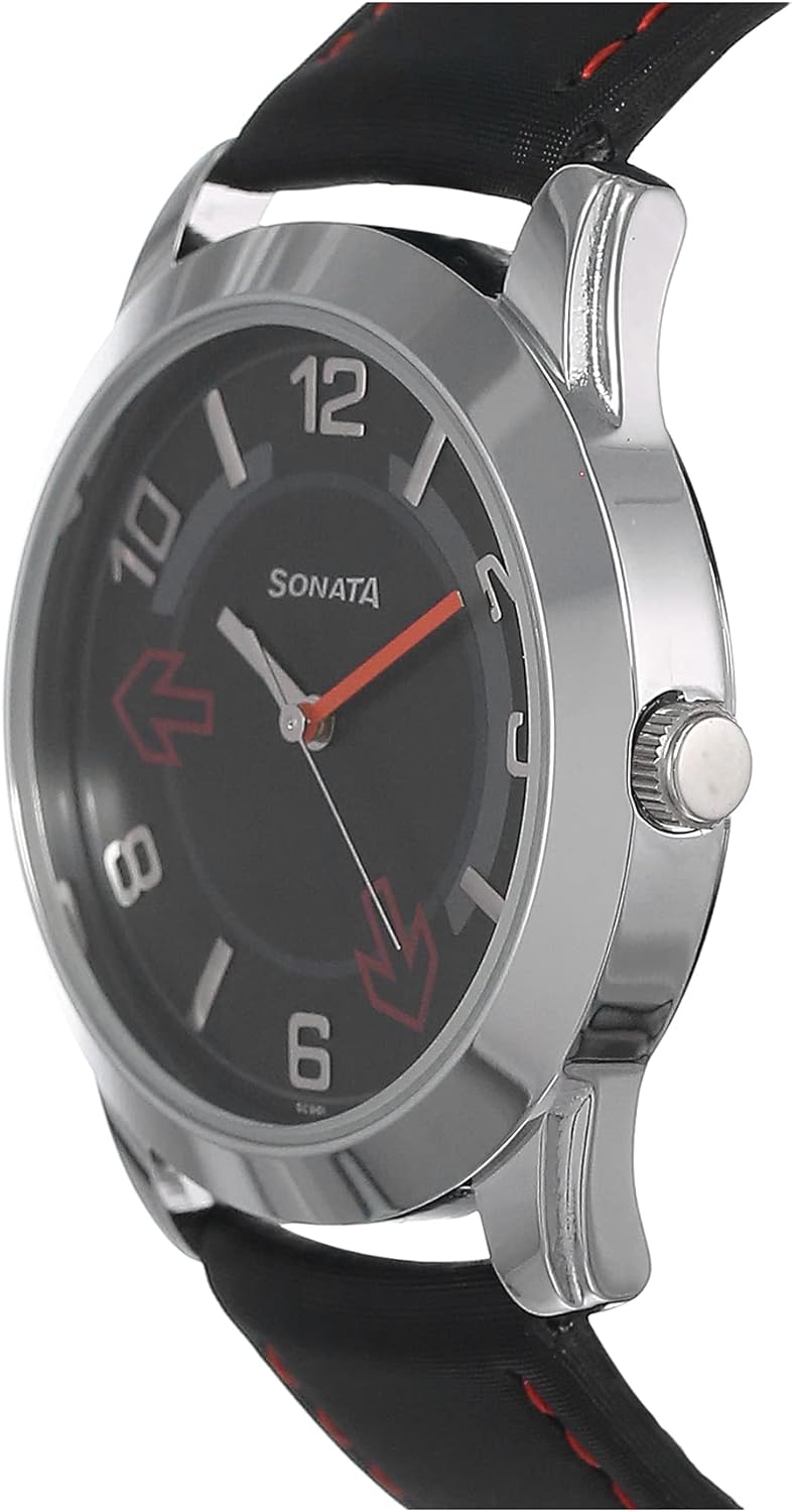 Sonata Yuva Analog Black Dial Men's Watch NM7924SL04/NN7924SL04 - Image 2