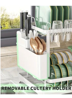 LOOPITYS Stainless steel tableware storage rackdishwashing rack, kitchen storage rack multi-functional dish rack tableware storage rack tableware drain rack kitchen utensils and dishes storage chopstick storage knife holder cup holder  - Image 5