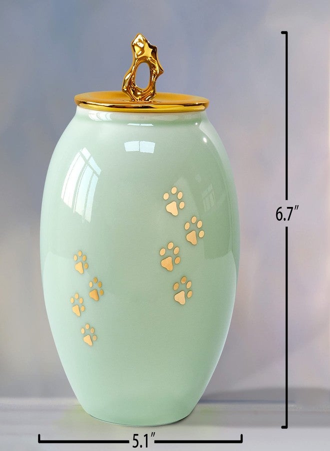 LINES ARTE Medium Pet Urns for Dogs, Medium Size 6.7x5.2 Inch Dog/Cat Ceramic Urns for Ashes Upto 50LBS - Image 2