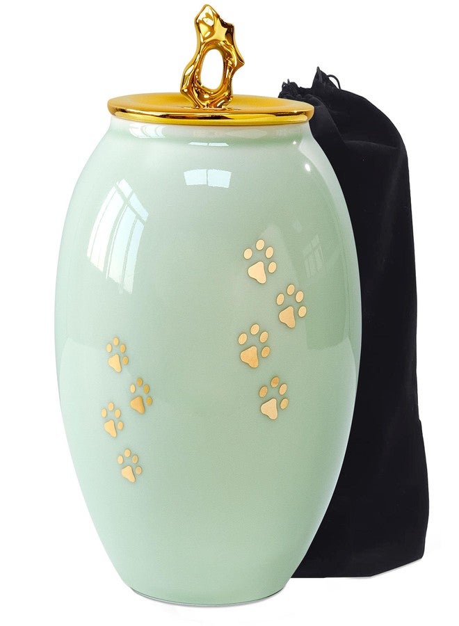 LINES ARTE Medium Pet Urns for Dogs, Medium Size 6.7x5.2 Inch Dog/Cat Ceramic Urns for Ashes Upto 50LBS - Image 1