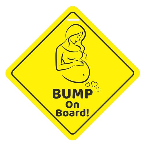 Goelite Bump On Board Kids Safety Warning for Pregnant Women with Suction Cup Window Sign Sticker for Car - Image 1