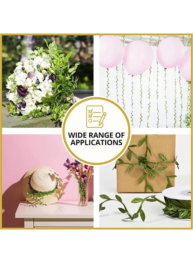 شريط أوراق الشجر، لفافة من القماش، ٢٠ ياردة، شريط أخضر، عرض بوصة واحدة، شريط تزيين زيتوني صناعي، لتغليف الهدايا، أعمال يدوية. - Image 5