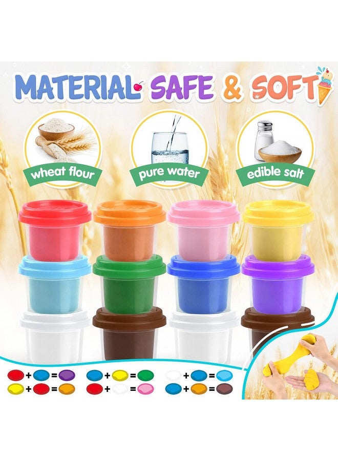 PLAY Ice Cream Cart Toys for Kids - Color Dough Sets for Kids Ages 4-8 with 12 Cans, Pretend Play Toy Ice Cream Shop Counter Playset for Girls Boys Gifts - Image 5