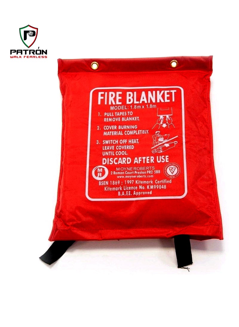 Patron Patron Heavy Duty Fire Blanket 4*4 Ft. (Bag Type) Flame Retardant Safety Blanket for Home Grill Car Office