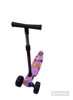 Generic Scooter For Kids, 3 Colorful Flashed Wheel, Kick Scooter With Foldable & Height Adjustable Handle (Letters)  - Image 1