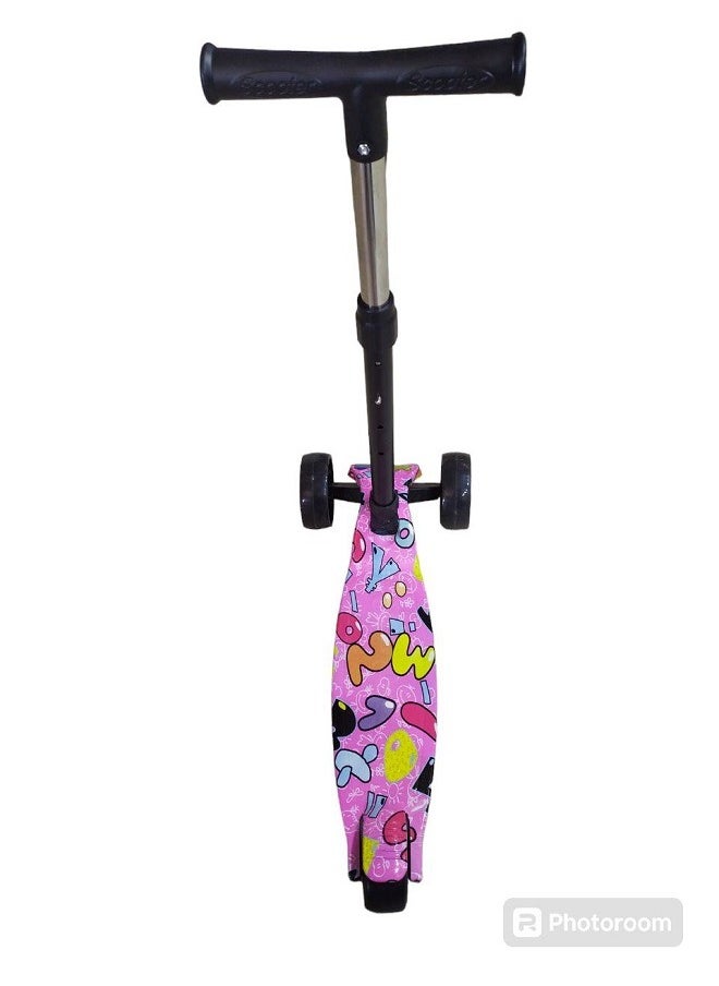 Generic - Scooter For Kids, 3 Colorful Flashed Wheel, Kick Scooter With Foldable & Height Adjustable Handle (Letters) - Image 1