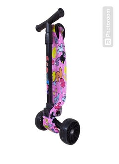 Generic Scooter For Kids, 3 Colorful Flashed Wheel, Kick Scooter With Foldable & Height Adjustable Handle (Letters)  - Image 5