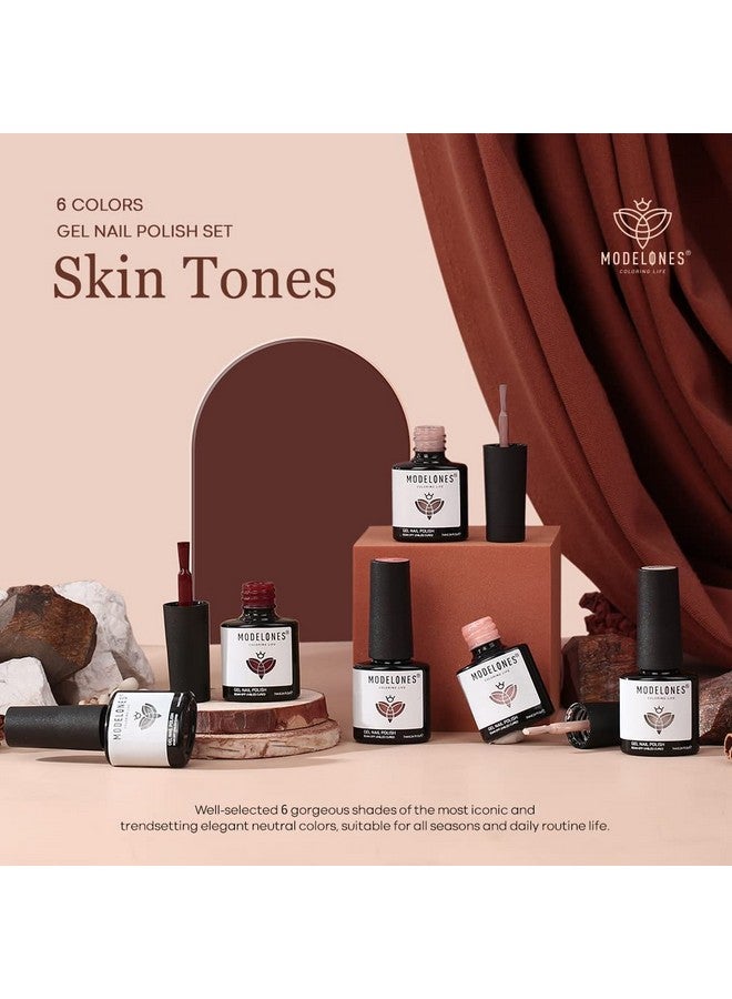 موديل ونز مجموعة طلاء أظافر جيل من موديلونز - 6 ألوان ربيعية، مجموعة طلاء أظافر جيل وردي، درجات لون البشرة، بني محايد، مجموعة طلاء أظافر جيل قابلة للنقع، مانيكير، فن أظافر منزلي، هدية صالون - Image 2