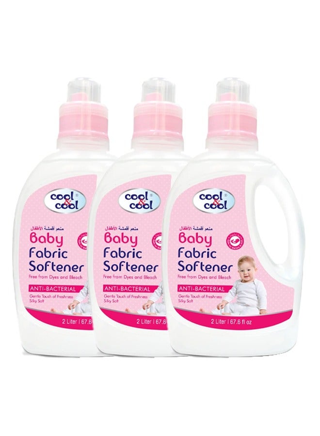 Cool & Cool Anti-Bacterial Gentle Baby Fabric Softener Liquid 2L Pack of 3  - Image 1