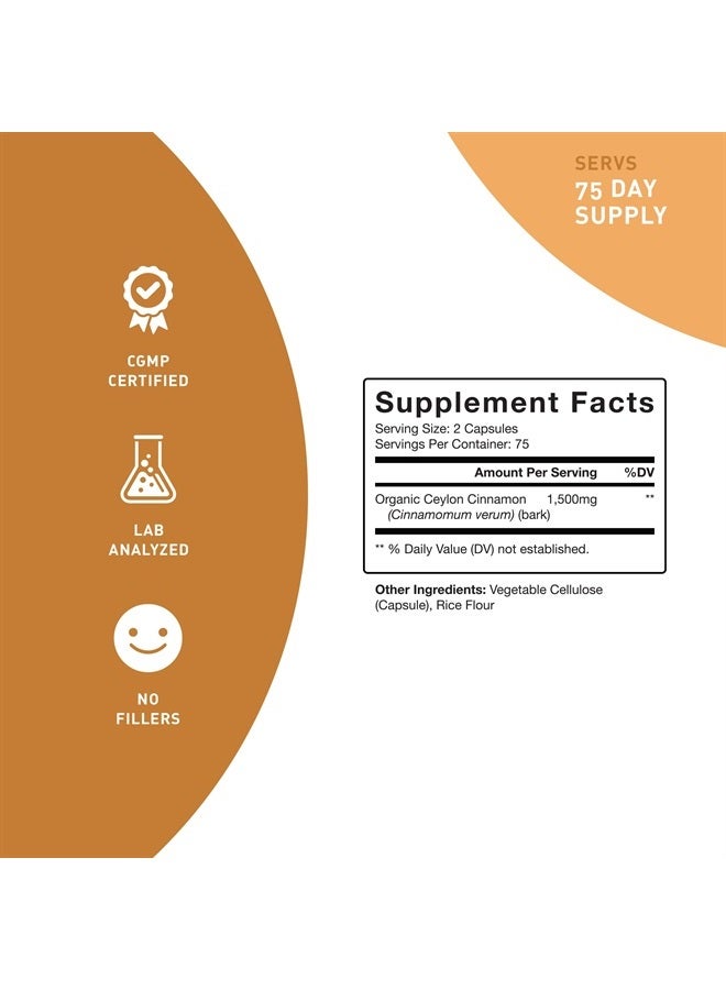 PUREFINITY Cinnamon Capsules - 1500mg Pure Cinnamon from Sri Lanka to Promote Joint Health, & Powerful Antioxidants. 150 Vegan, Non-GMO Capsules (75 Day Supply)  - Image 3