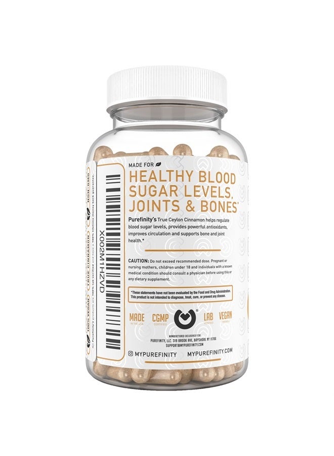 PUREFINITY Cinnamon Capsules - 1500mg Pure Cinnamon from Sri Lanka to Promote Joint Health, & Powerful Antioxidants. 150 Vegan, Non-GMO Capsules (75 Day Supply)  - Image 4