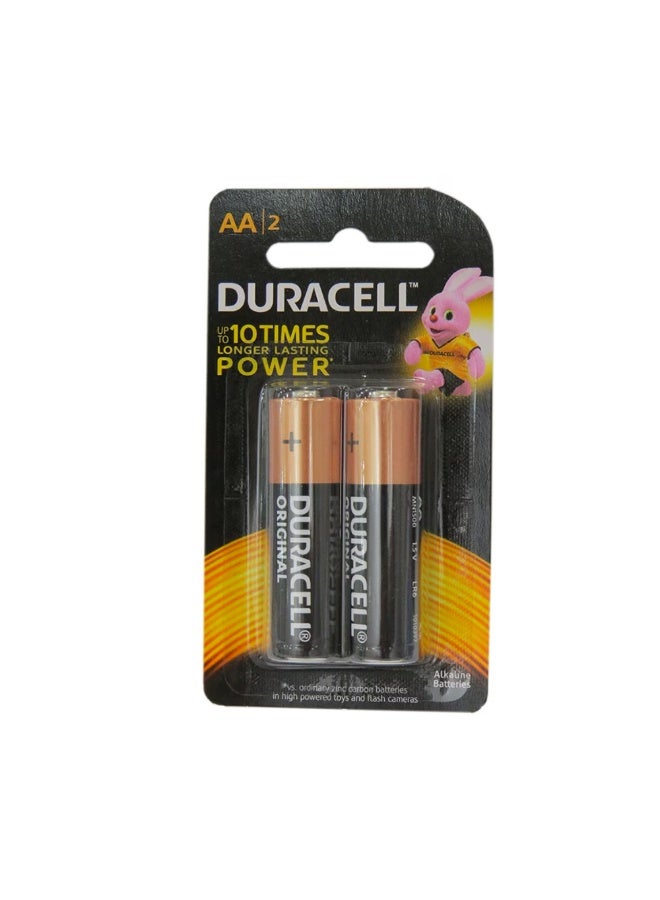 Duracell بطارية دوراسيل الأصلية AA عبوة 2 بدون زئبق تدوم طويلاً