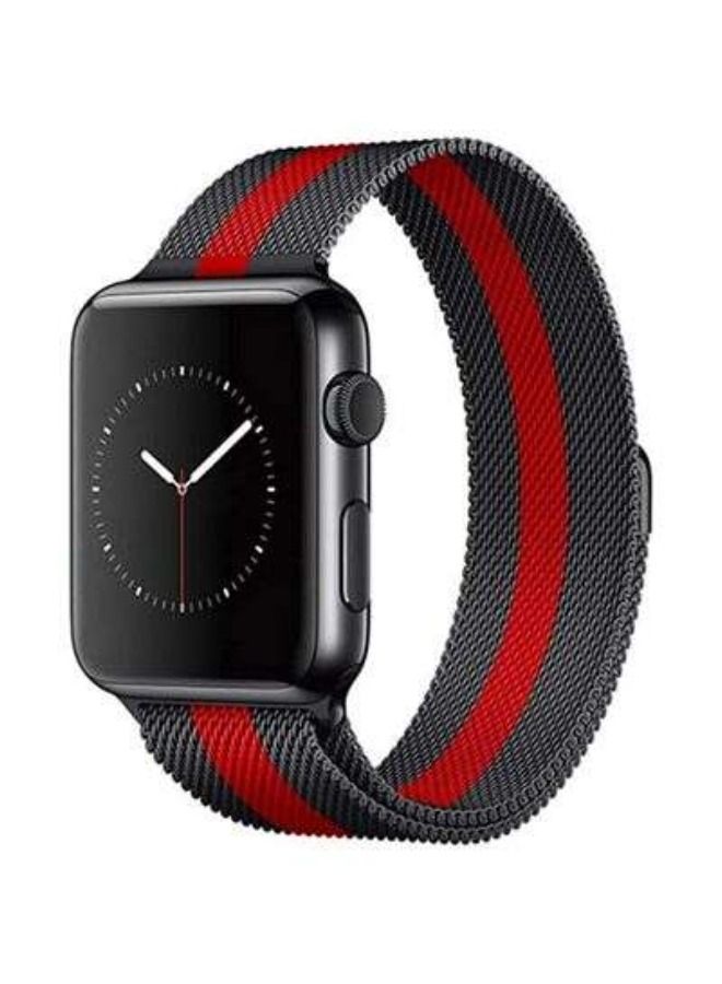 ACLIX ACLIX Milanese Loop Strap for Apple Watch Band 41mm/40mm/38mm Stainless Steel Metal Alloy Replacement Strap for iWatch Series 7/SE/6/5/4/3/2/1 (38mm/40mm/41mm, Black Red)