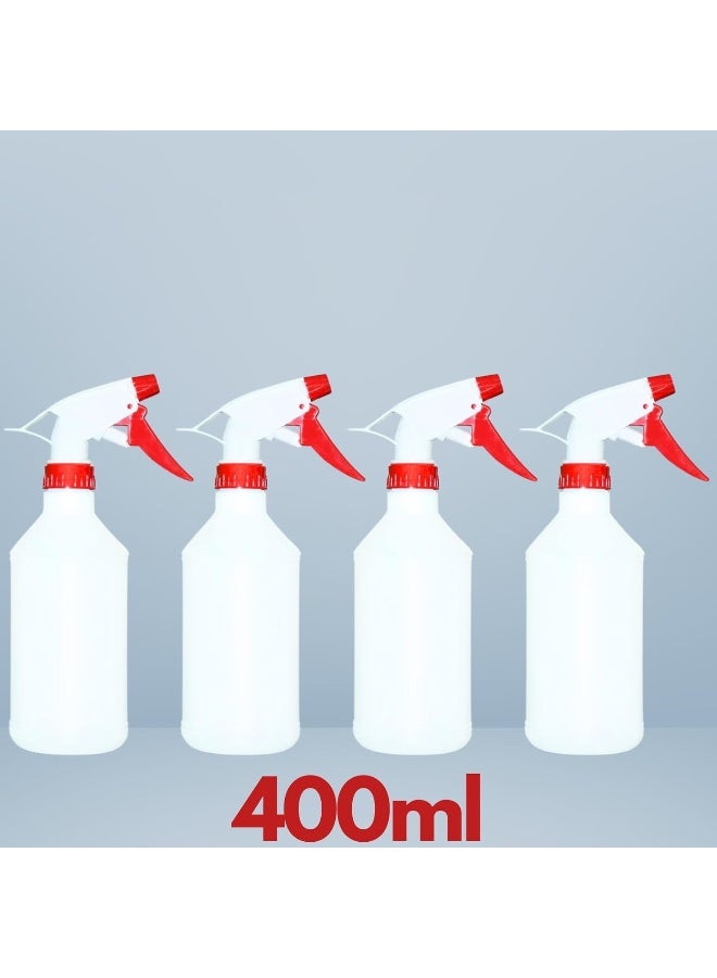 AKC زجاجة رش بلاستيكية (4 عبوات، 400 مل، متعددة الاستخدامات) زجاجات رش ثقيلة الوزن مقاومة للتسرب ضبابية فارغة زجاجة ماء لتنظيف الحلول زراعة الحيوانات الأليفة مع فوهة قابلة للتعديل وقياسات - Image 3