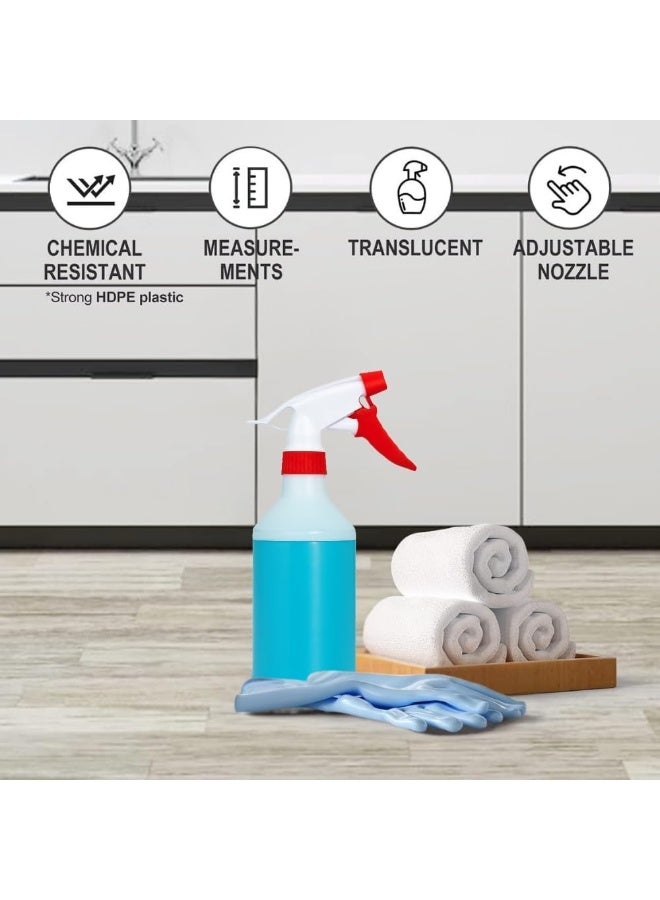 AKC زجاجة رش بلاستيكية (4 عبوات، 400 مل، متعددة الاستخدامات) زجاجات رش ثقيلة الوزن مقاومة للتسرب ضبابية فارغة زجاجة ماء لتنظيف الحلول زراعة الحيوانات الأليفة مع فوهة قابلة للتعديل وقياسات - Image 4