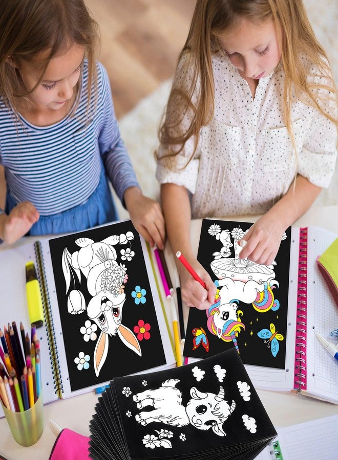 Zhanmai 48 Pack Velvet Coloring Posters Fuzzy Velvet Coloring Posters DIY Crafts for Kids Color Your Own Poster Bulk for Holiday School Home Party Activities(Animal) - Image 4