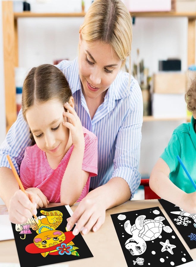 Zhanmai 48 Pack Velvet Coloring Posters Fuzzy Velvet Coloring Posters DIY Crafts for Kids Color Your Own Poster Bulk for Holiday School Home Party Activities(Animal) - Image 5