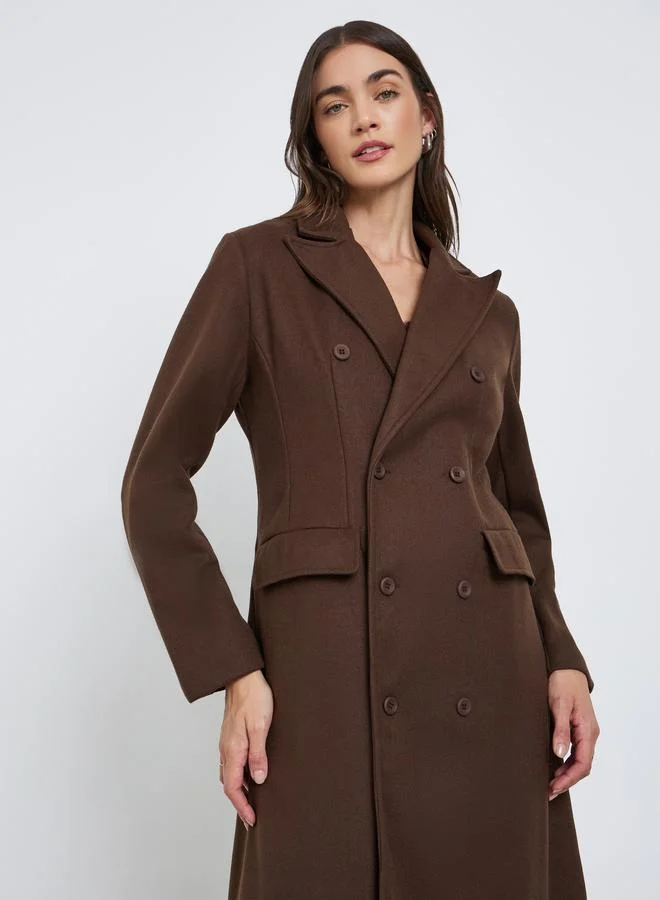 Styli Styli Women Brown Wool Look Maxi Coat