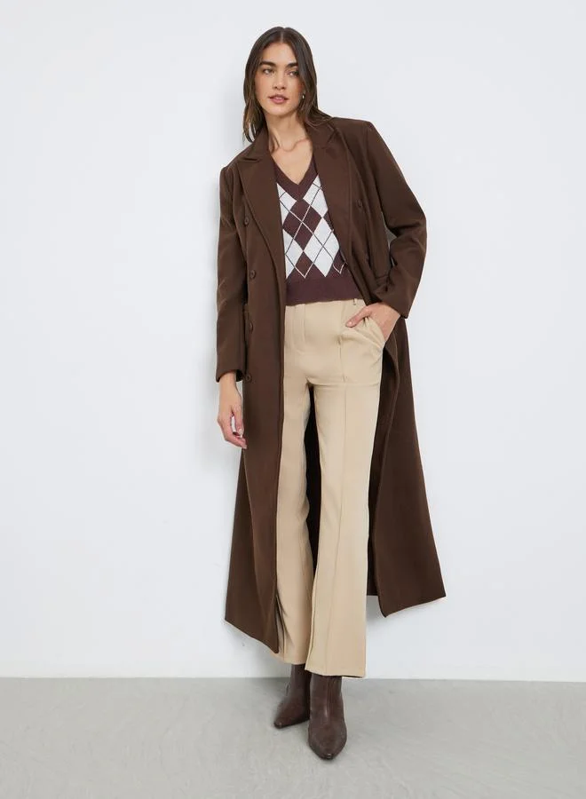 Styli Women Brown Wool Look Maxi Coat
