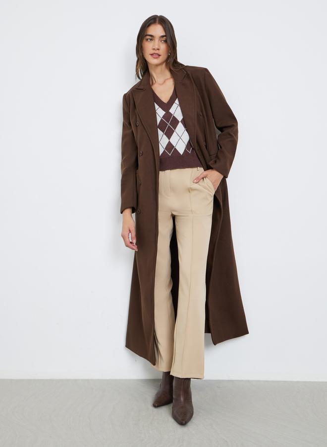 ستايلي معطف طويل بملمس صوف - Image 1