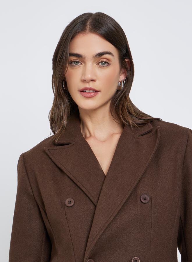 ستايلي معطف طويل بملمس صوف - Image 3