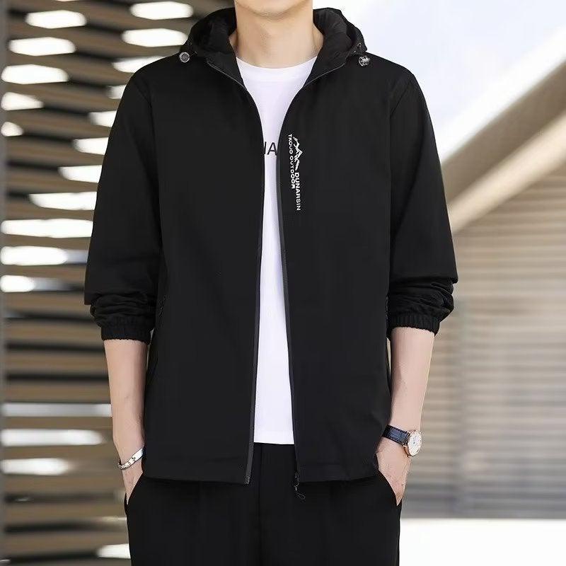 Hooded Jacket Men'S 2023 New Fashion Brand Loose Casual Sports Plus Size Jacket Men'S Clothes - Image 1