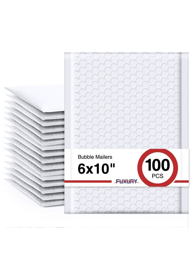 Fuxury Fuxury Bubble Mailer 6x10" 100 Pack White Bubble Mailers Usable Size 6x9" Self Seal Padded Mailing Envelopes Opaque Bubble Padded Mailer for Small Business Mailing Jewelry Makeup Small Items  - Image 1