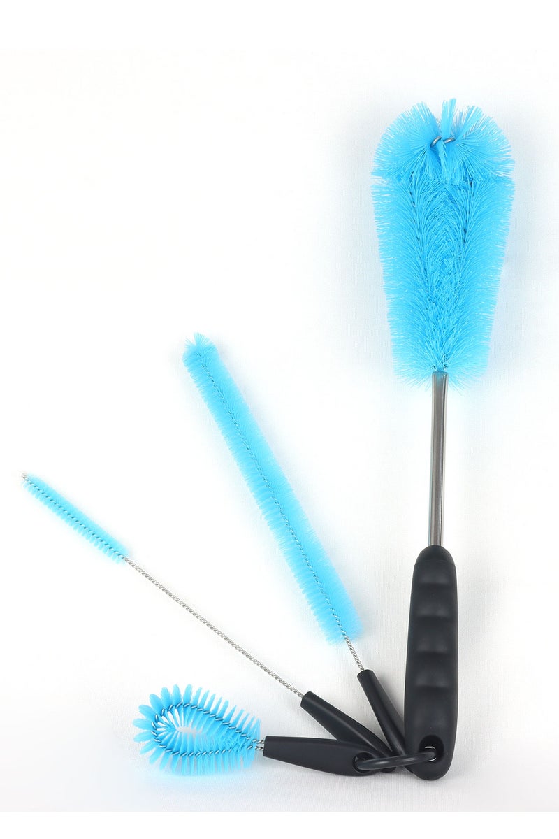 جيمفول مجموعة فراشي تنظيف الزجاجات، 4 قطع، فراشي فولاذ مقاوم للصدأ بطول 38 سم لزجاجات المياه وأكواب البيرة وإبريق الزجاج