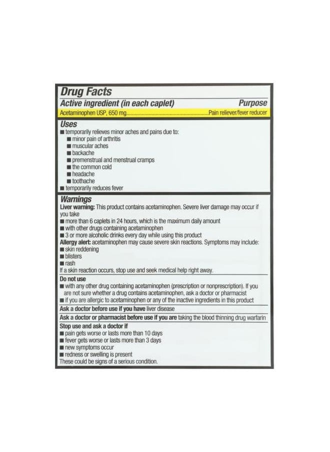 RITE AID - Rite Aid Acetaminophen 650mg Arthritis Extended Release Caplets - 225 Count - Image 1